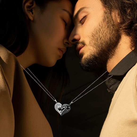 NEW 4Pcs Couples Bracelet Necklace Set Matching His and Hers Promise Lov… - Picture 2 of 4